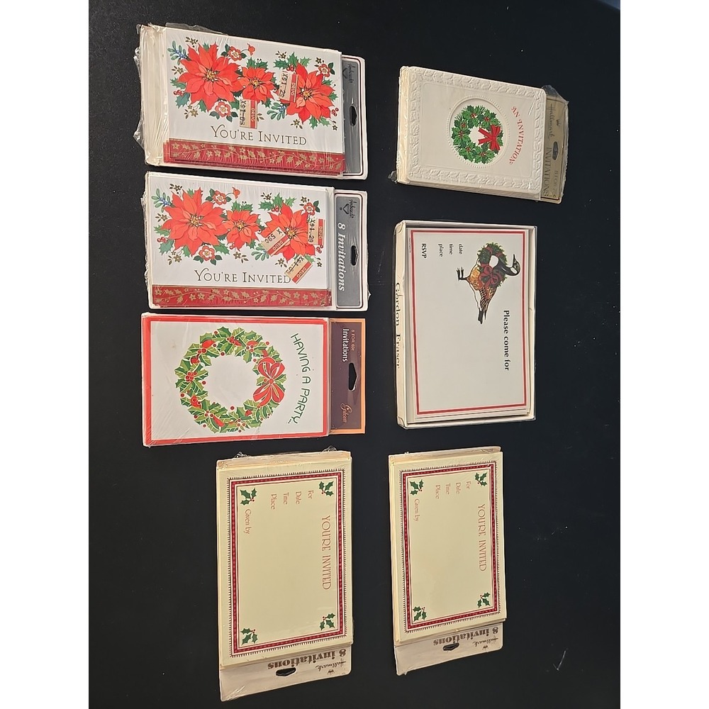New Vtg Hallmark Ambassador Invitation Cards Lot Envelopes Christmas Holiday Lot